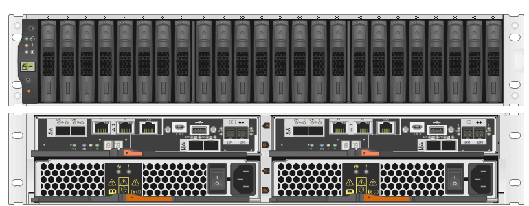 NetApp E2800 Serie Ansicht von vorne und hinten