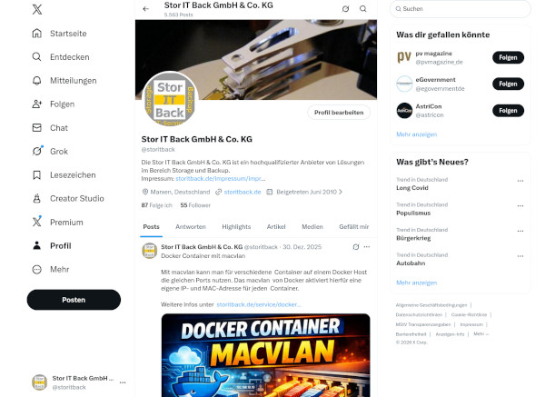 X (Twitter) der Stor IT Back X (Twitter) der Stor IT Back