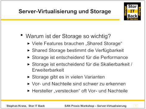 Schulung Server Virtualisierung herstellerunabhängiger Überblick