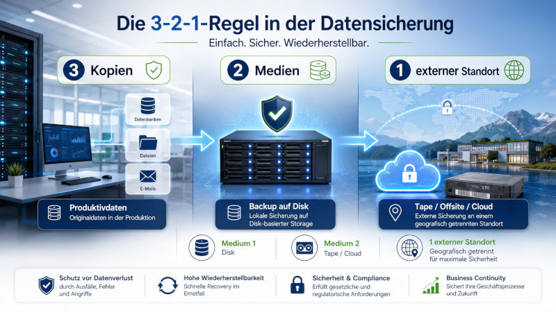 Die 3-2-1-Regel in Backup und Recovery