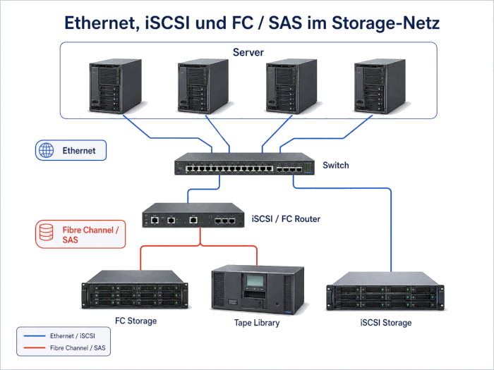 iSCSI-Netzwerk Aufbau