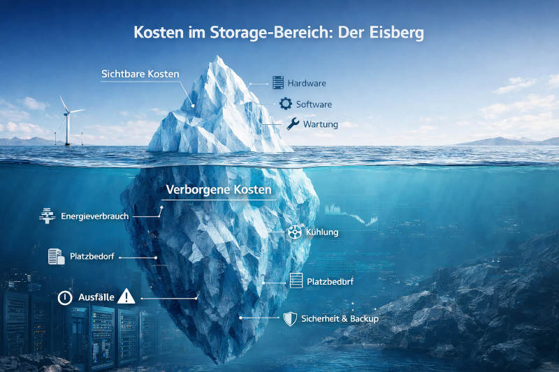 Eisberg-Kosten im Storage