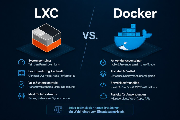 Vergleich LXC und Docker