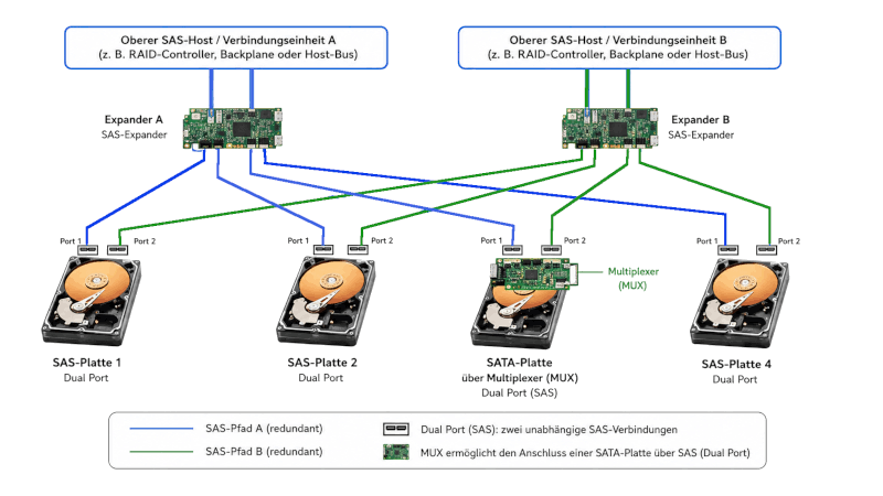 SAS-Expander für SAS- und SATA-Laufwerke