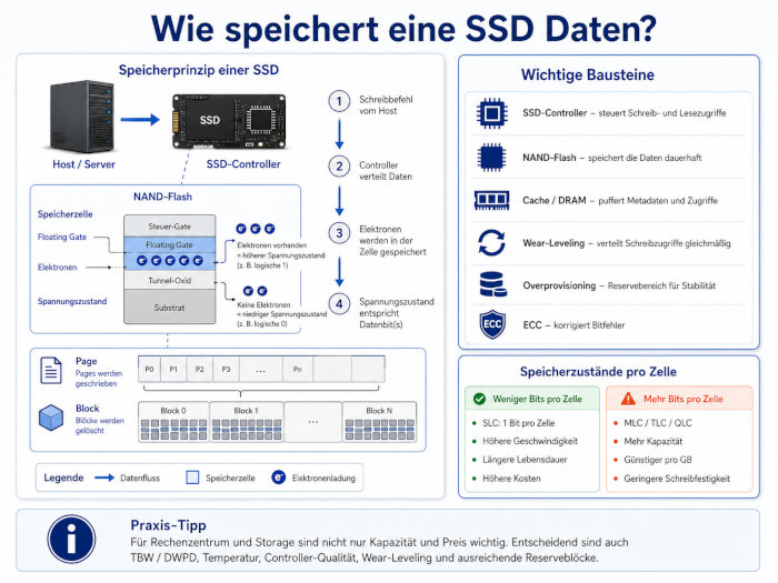 Wie speichert eine SSD die Daten? Wie speichert eine SSD die Daten?