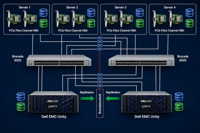 ESXi-Server-Cluster mit repliziertem Storage