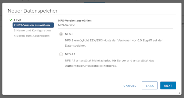 NFS Mount bei VMware ESXi