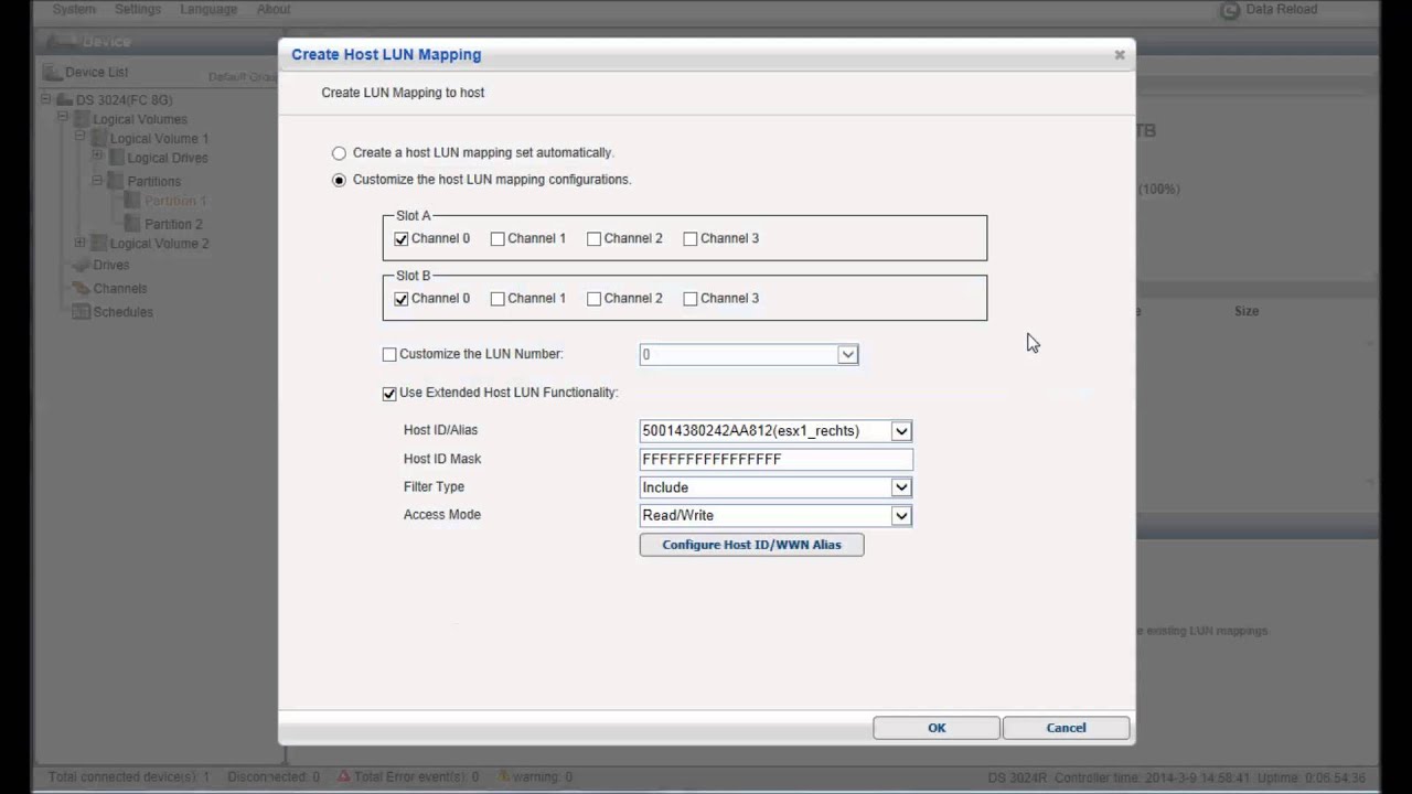 Infortrend ESDS LUN Mapping