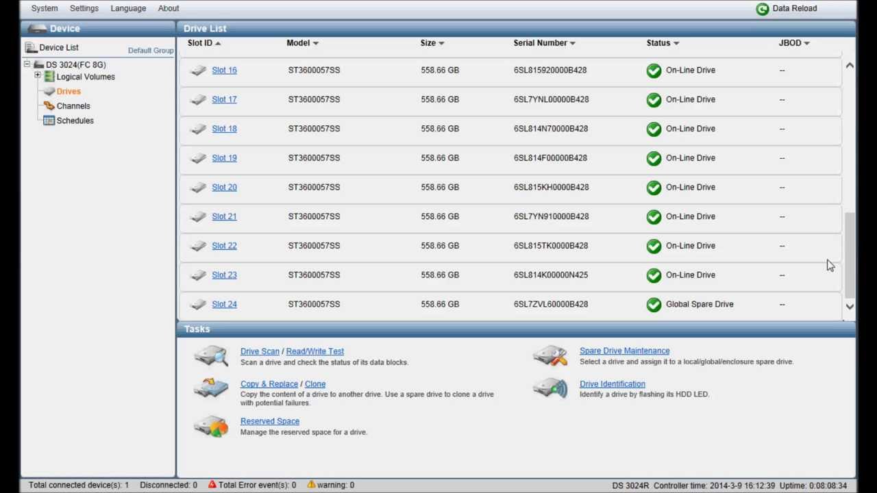 Infortrend ESDS Hot Spare und Copy and Replace