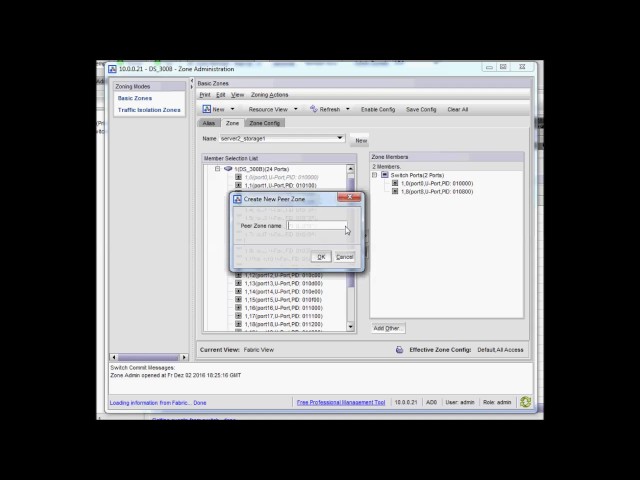Brocade FC Switch - Peer Zone anlegen