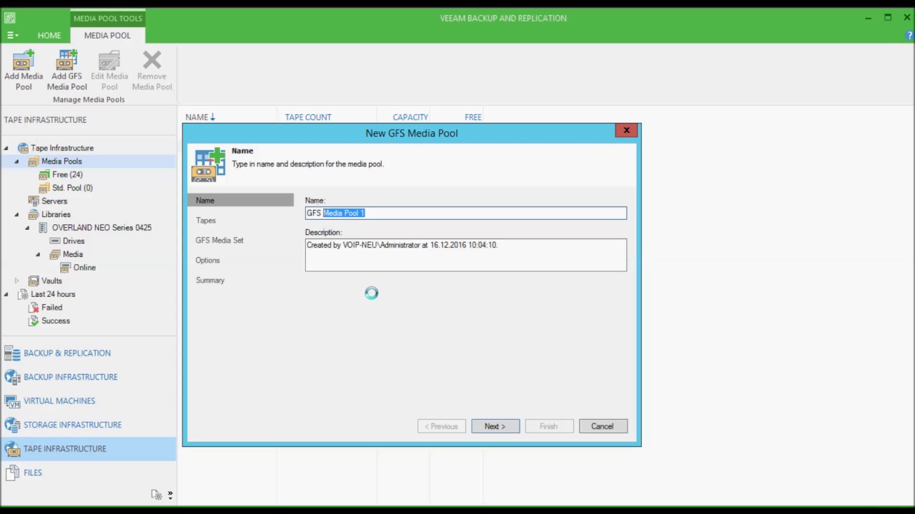 Veeam Backup & Replication - Medien-Pool für Tape-Sicherung