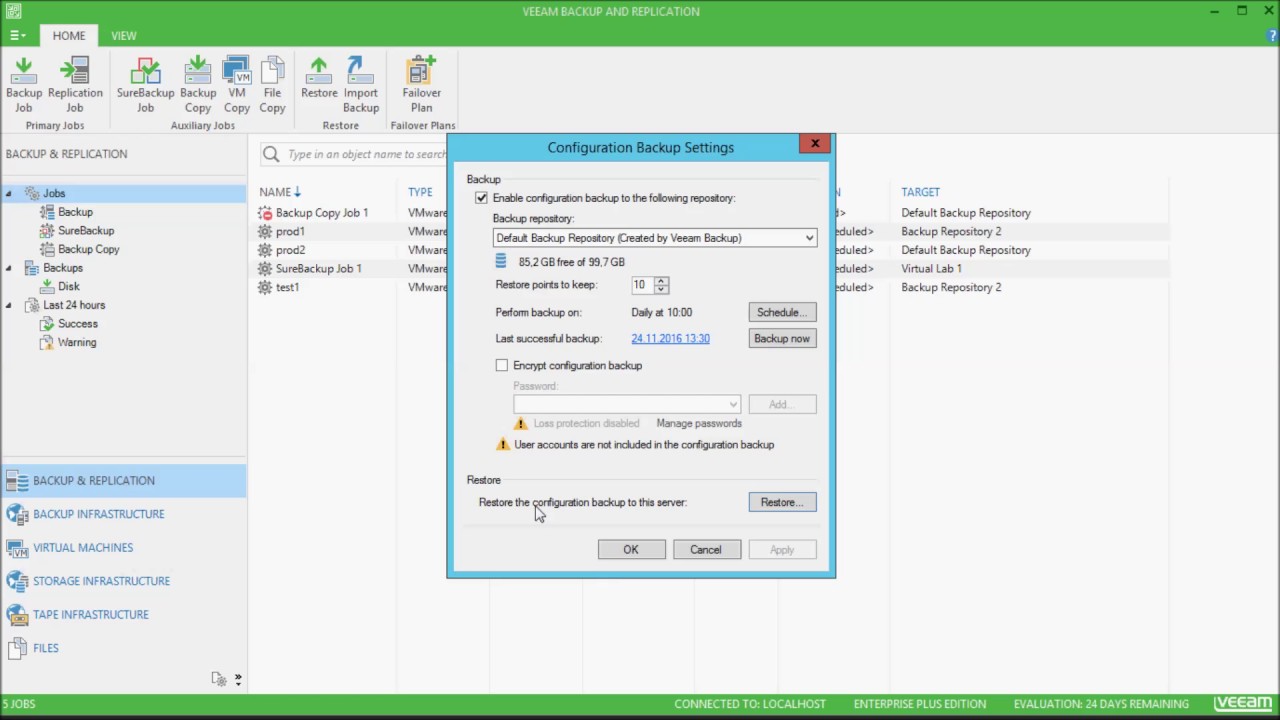 Sicherung der Veeam Backup & Replication Konfiguration