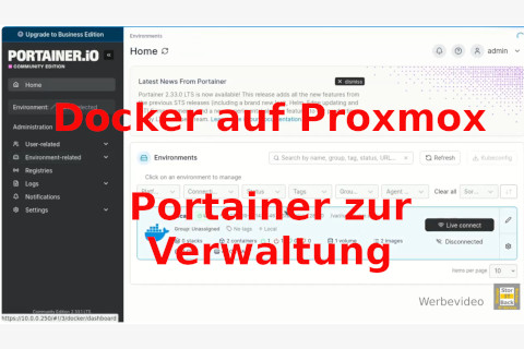 Portainer für die Verwaltung von Docker