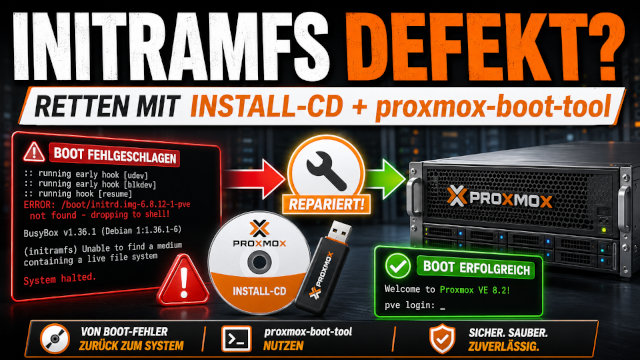 Proxmox bootet nicht mehr? Das initramfs ist defekt